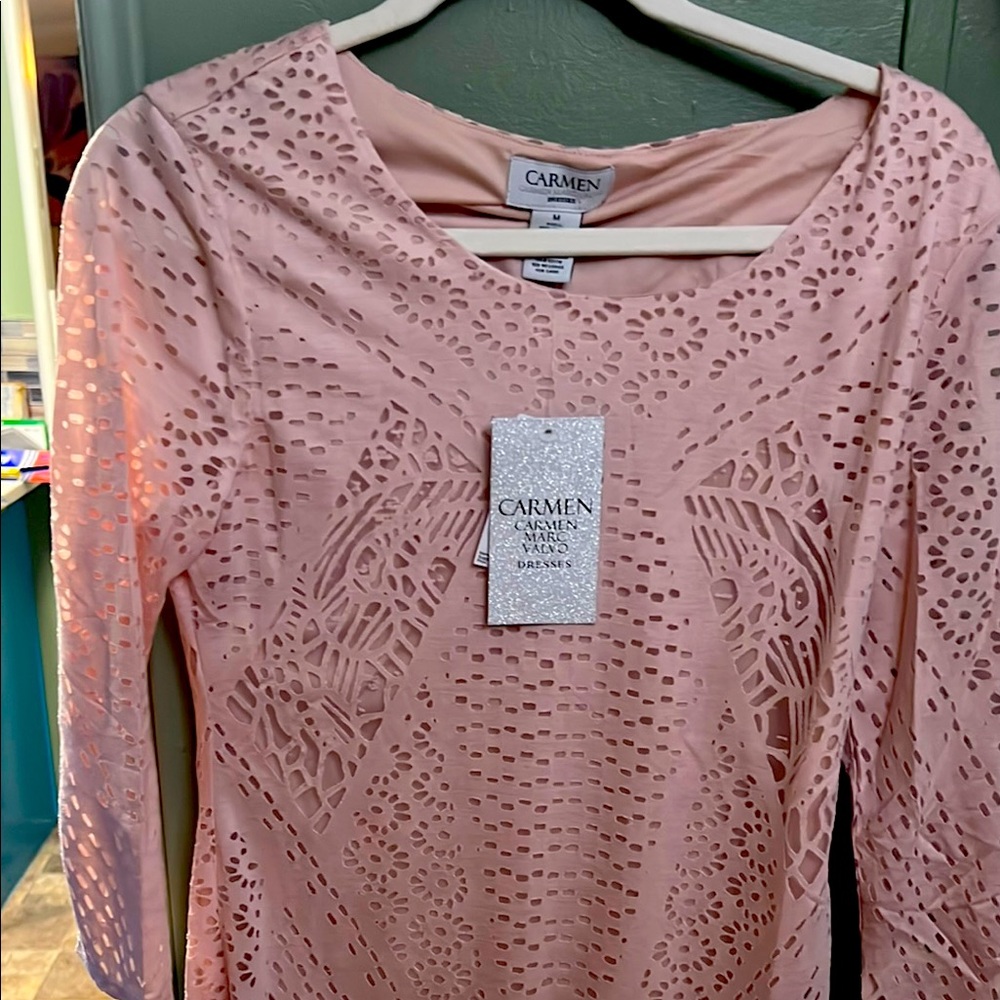 Carmen Pink Lace Dress